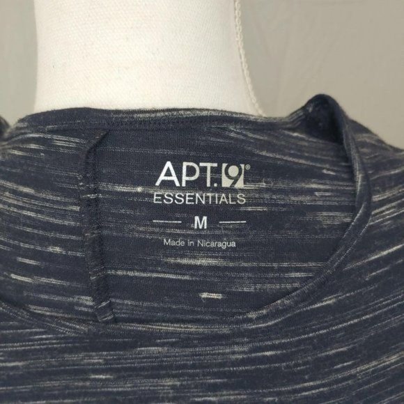 Apt 9 Medium Blue Heathered Long Sleeve T Shirt - Picture 5 of 5